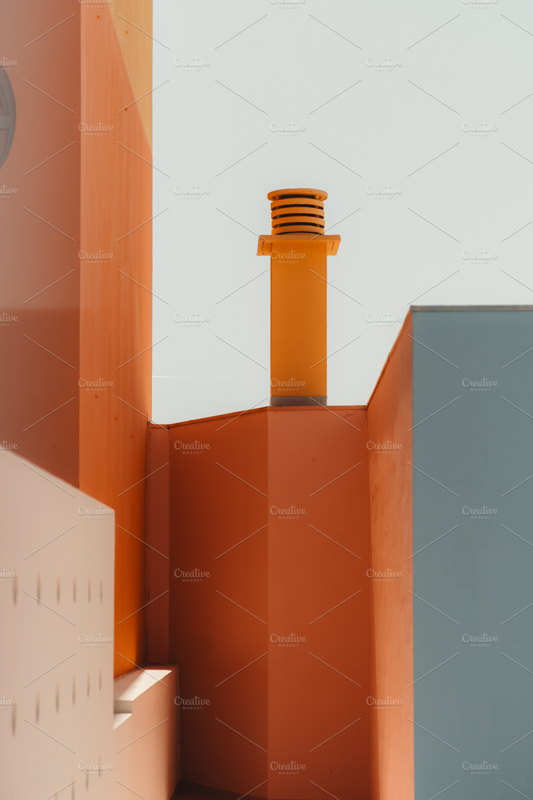 Orange Architecture and Chimney, an Architecture Photo by SkyNext