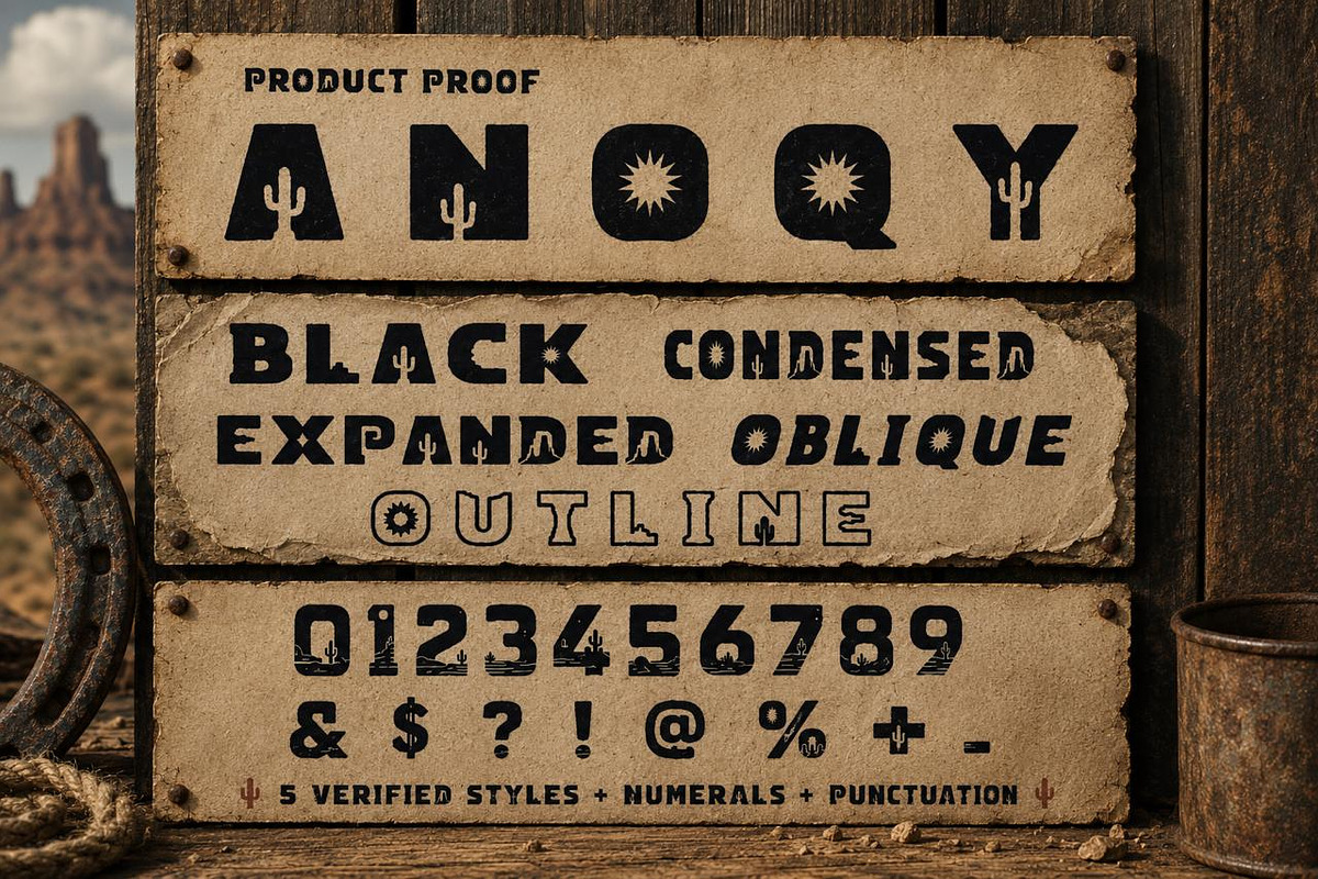 SANDRIX Western Desert Font Family, a Blackletter Font by Nouric Design (Photo 3 of 4)