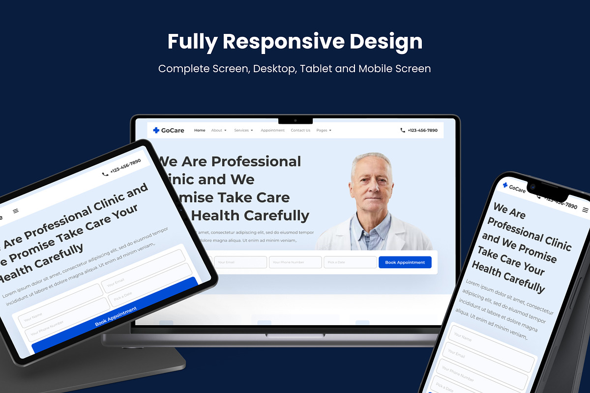 Gocare Health Medical Website UI Kit, a Templates & Theme by Streal Creative (Photo 3 of 7)