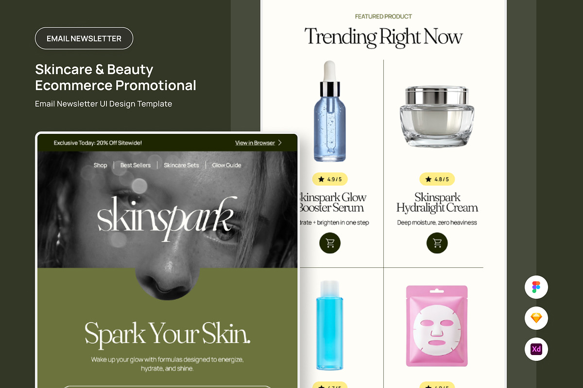Skinspark Cosmetic Promo Email News, an UI Kit Template by productype1 (Photo 1 of 5)