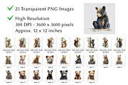 Baby Bear Watercolor Clipart, an Animal Illustration by milkghost (Thumbnail 2 of 2)