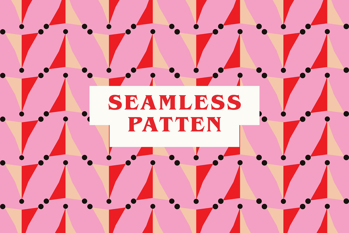 Pink Retro Geometrical Pattern, a Pattern Graphic by Art's and patterns (Photo 1 of 3)