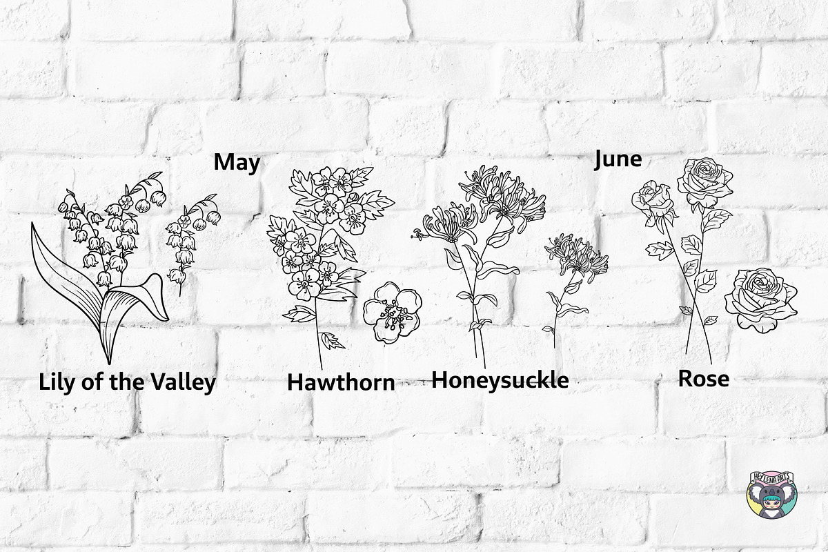 Birth Month Flowers Svg Bundle, an Object Graphic by HeyLenaArts (Photo 4 of 9)