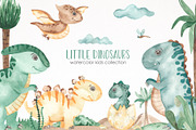 Little dinosaurs watercolor, an Animal Illustration by Marina Ermakova (Thumbnail 1 of 13)