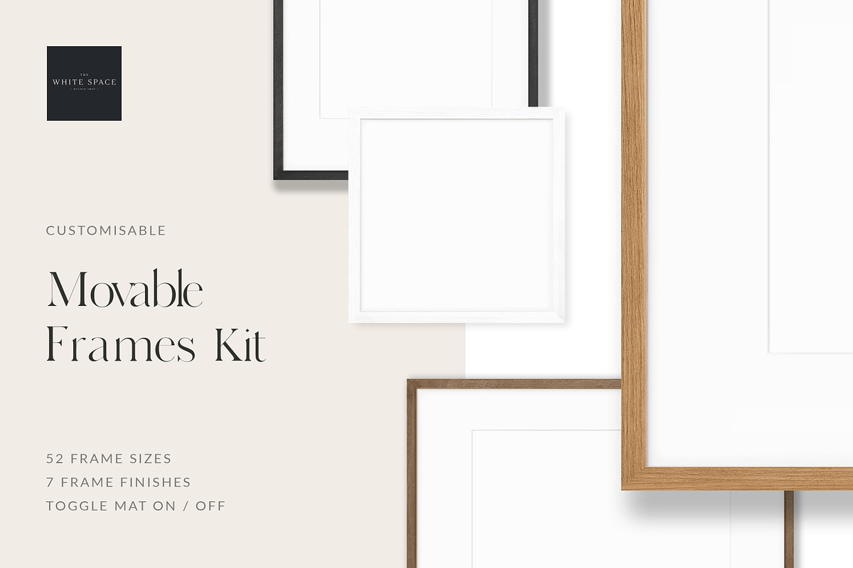 Movable Frames Kit For Mockups, a Print Template by The White Space Co. (Photo 1 of 8)