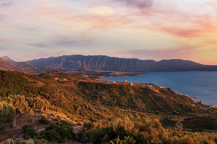 Adriatic sea evening coastline top view (Radhima, near Orikum, A, a Nature Photo by YuriyB