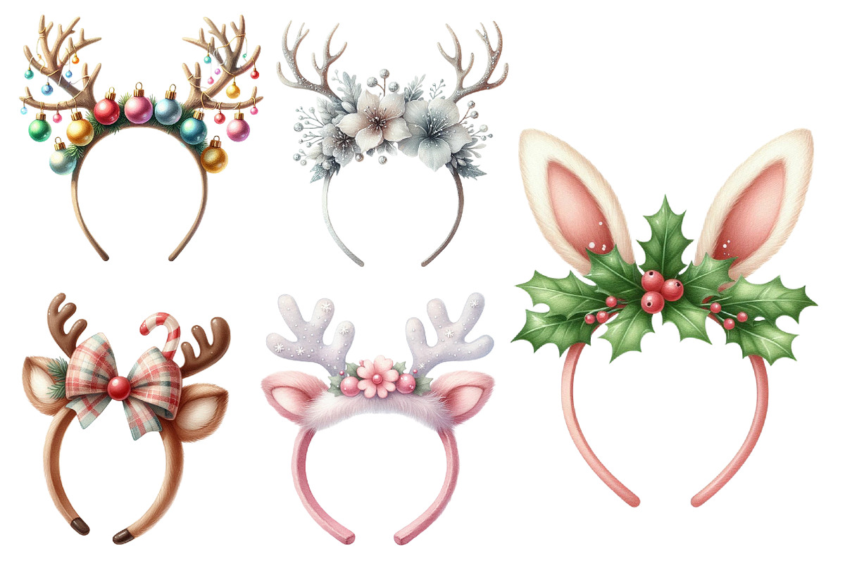 Holiday Antler Headband Clip Art, an Illustration by Designworld (Photo 3 of 4)