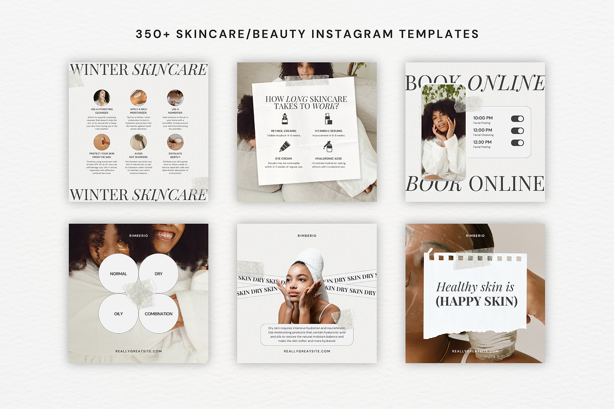 Skin Care Beauty Instagram Templates, a Social Media Template by Aesthetic Design Studio (Photo 4 of 9)