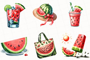 Summer Juicy Watermelon Clipart, an Illustration by OK Design (Thumbnail 5 of 5)