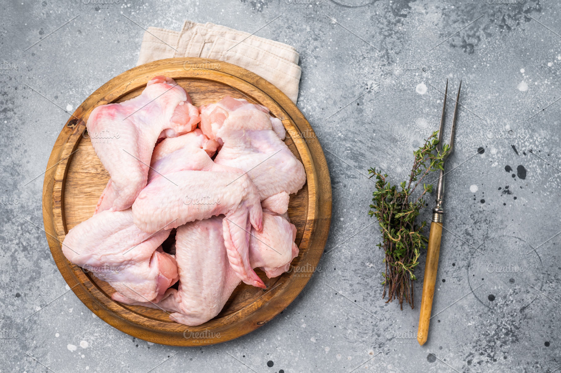 Fresh raw chicken wings, perfect for marinating and grilling, re, a Food & Drink Photo by composter-box@mail.ru