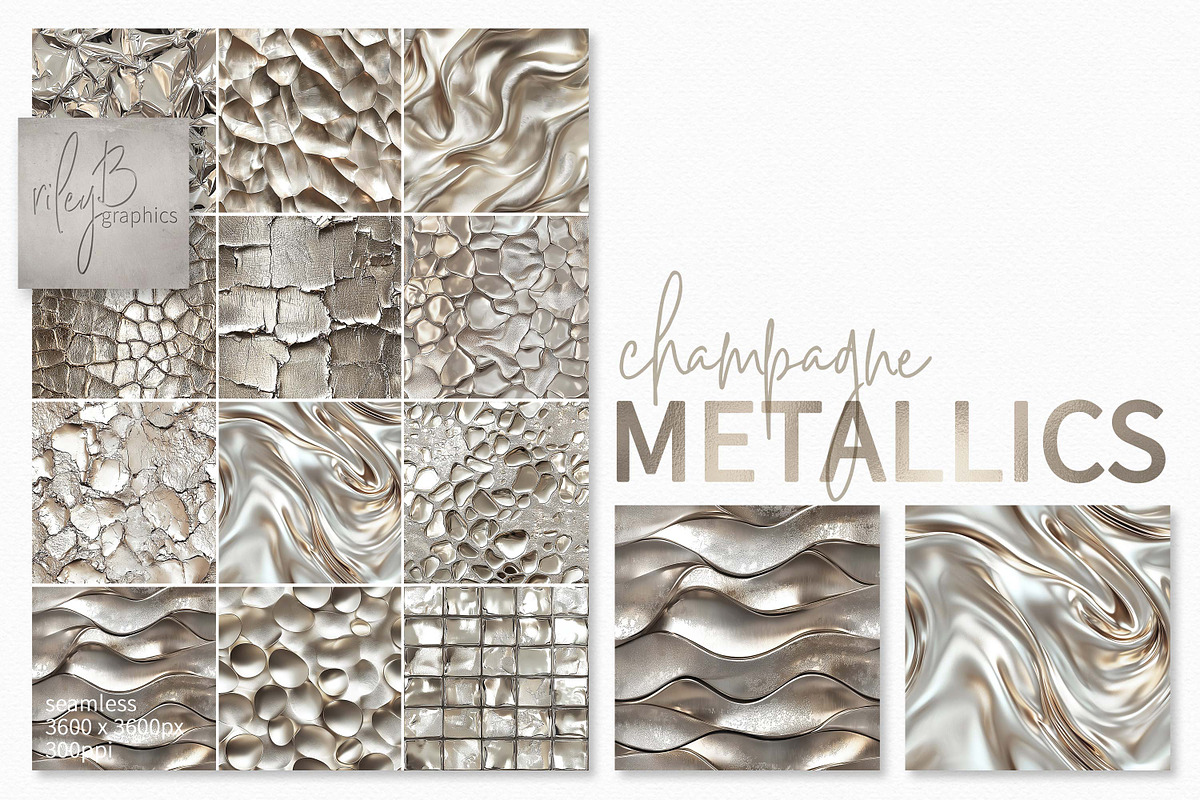 Champagne Metallics, a Decorative Illustration by rileyBgraphics (Photo 1 of 6)
