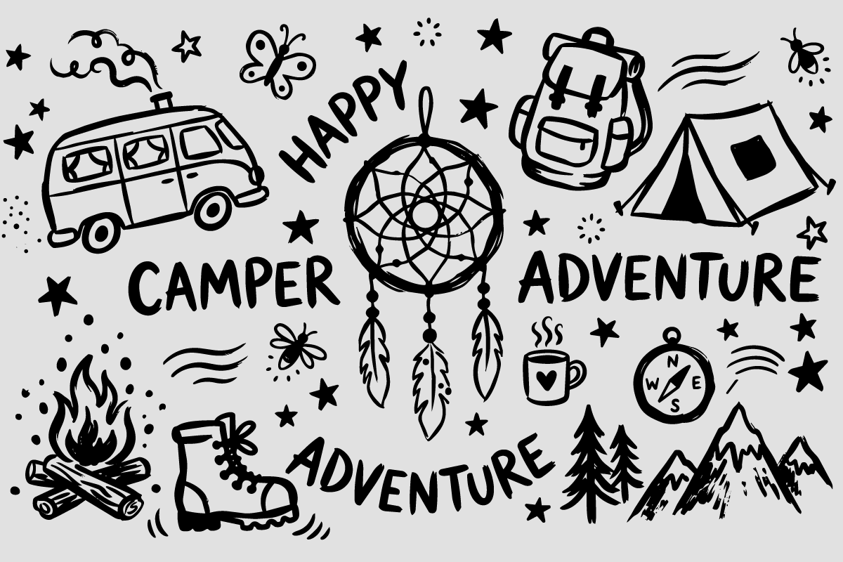 Camping Doodle Illustrations, an Object Illustration by Huza Studio (Photo 7 of 10)