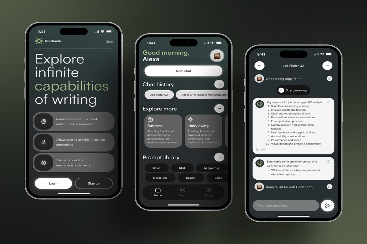 Mindmate - AI Chat BOT App UI KIT, an UI Kit Template by Creative ...