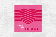 Valentine Card with Geometric Heart, a Decorative Illustration by PsychocheArt (Thumbnail 3 of 3)