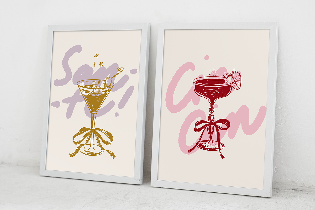 Vintage cocktails. Hand drawn art, a Food Illustration by Summer Nightingale Art (Photo 11 of 15)