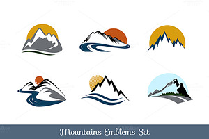 Mountains Emblems Set