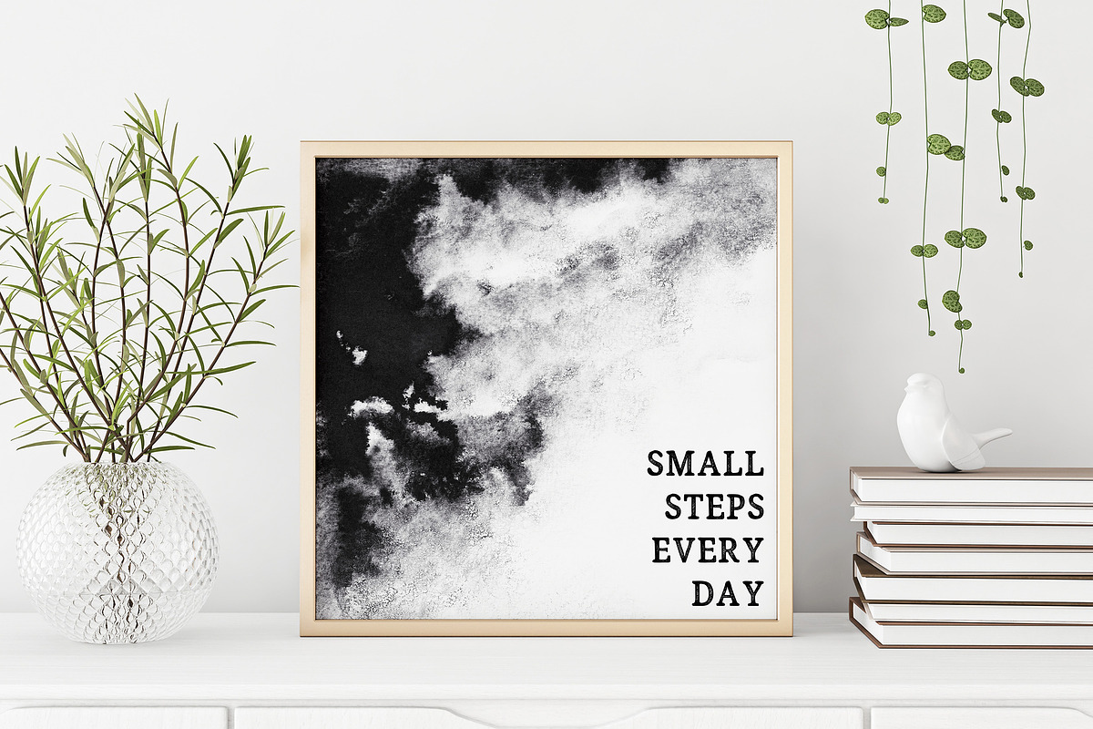 Black & White watercolor backgrounds, a Texture Graphic by swiejko (Photo 6 of 7)