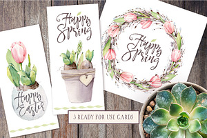 HAPPY SPRING Watercolor Set