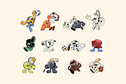 Retro Sports Mascot Illustrations, an Object Graphic by Ludere Studios (Thumbnail 2 of 8)