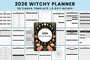 2026 Witchy Planner For Canva, a Stationery Template by Shumaya (Thumbnail 1 of 6)