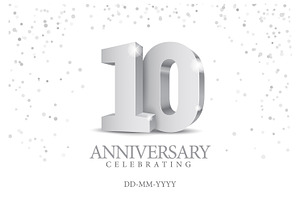 Anniversary 10. silver 3d numbers, a Decorative Illustration by Sunny