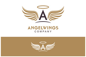 Initial A and Angel Wings logo, a Branding & Logo Template by Atlantis X Nurman Arbai