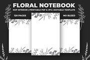 Floral Notebook KDP Interior, a Print Template by M9 Design (Thumbnail 1 of 3)