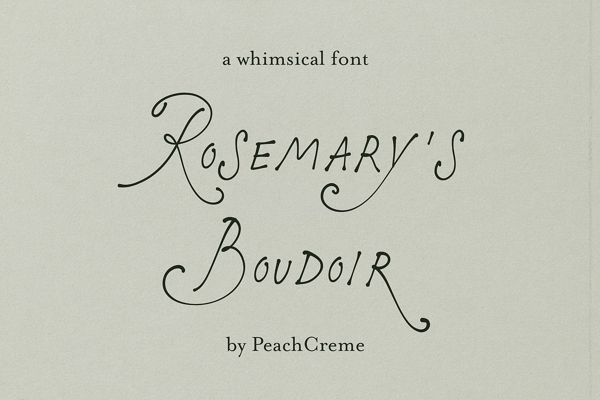 Rosemary's Boudoir // Whimsical Font, a Handwritten Font by PeachCreme (Photo 1 of 11)