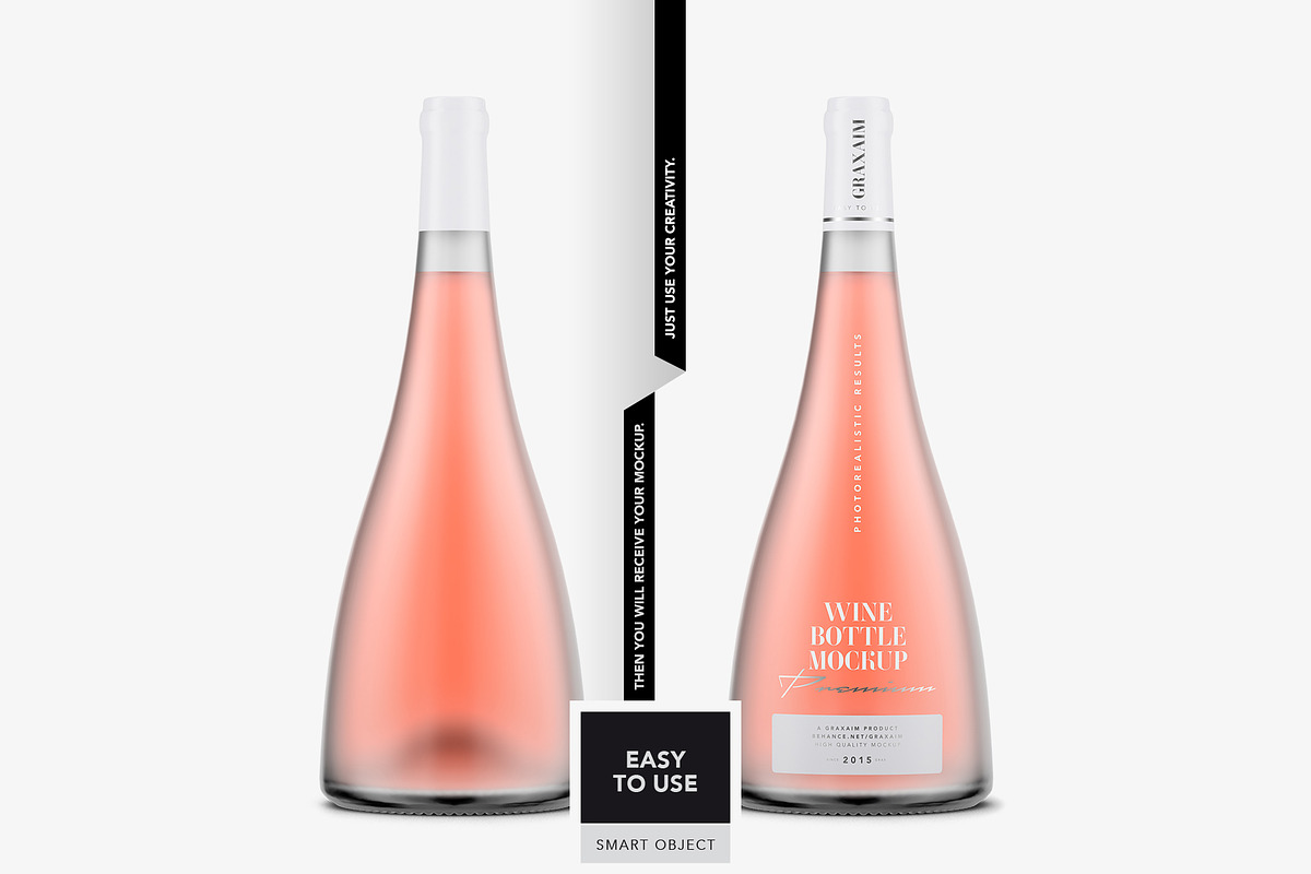 Frosted Bottle Mockup - Rose Wine, a Product Mockup by Graxaim Mock-up (Photo 5 of 6)
