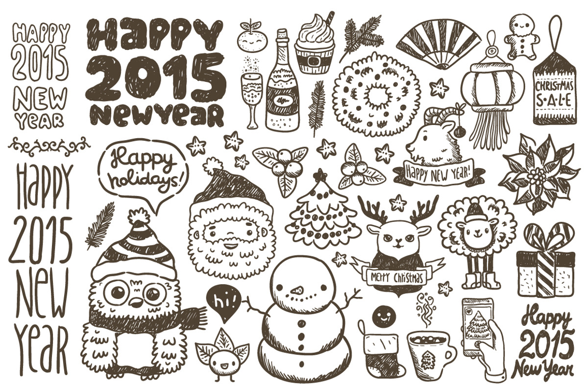 Happy New Year & Christmas sketches, an Illustration by kostolom3ooo (Photo 1 of 4)