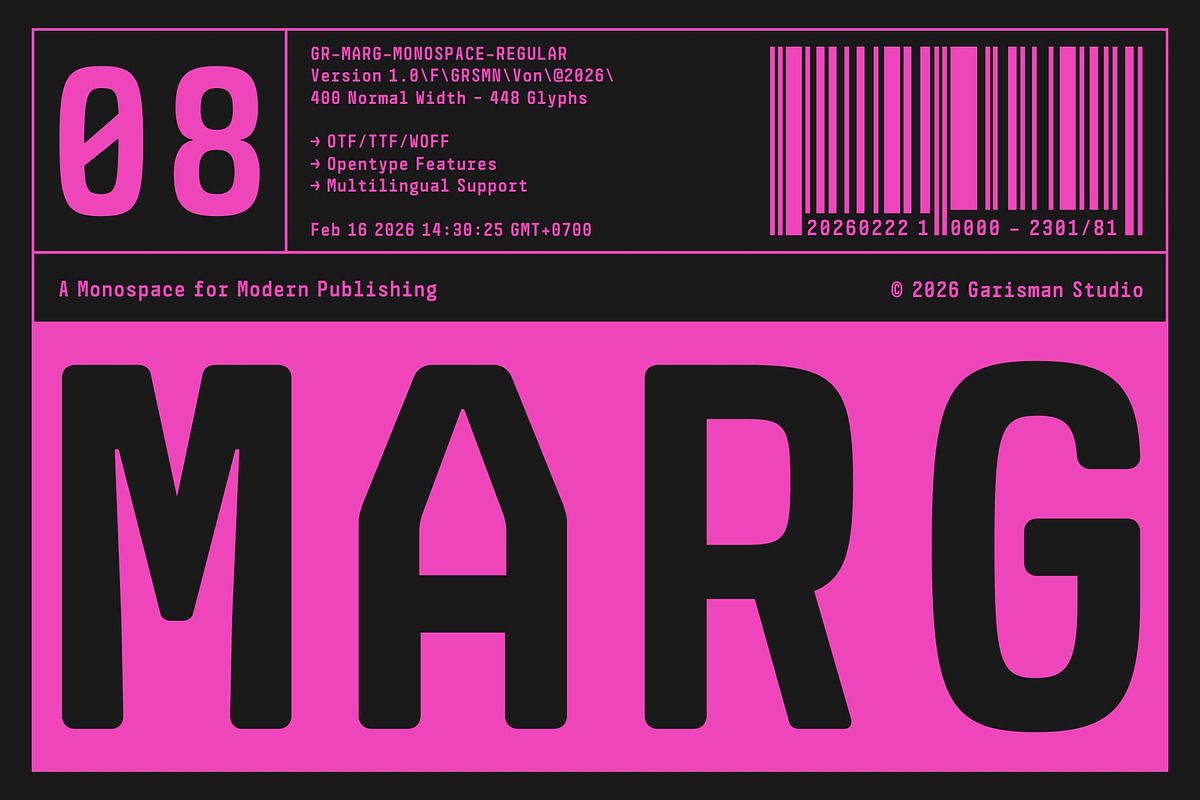 GR Marg Monospace, a Sans Serif Font by Garisman Std (Photo 1 of 18)