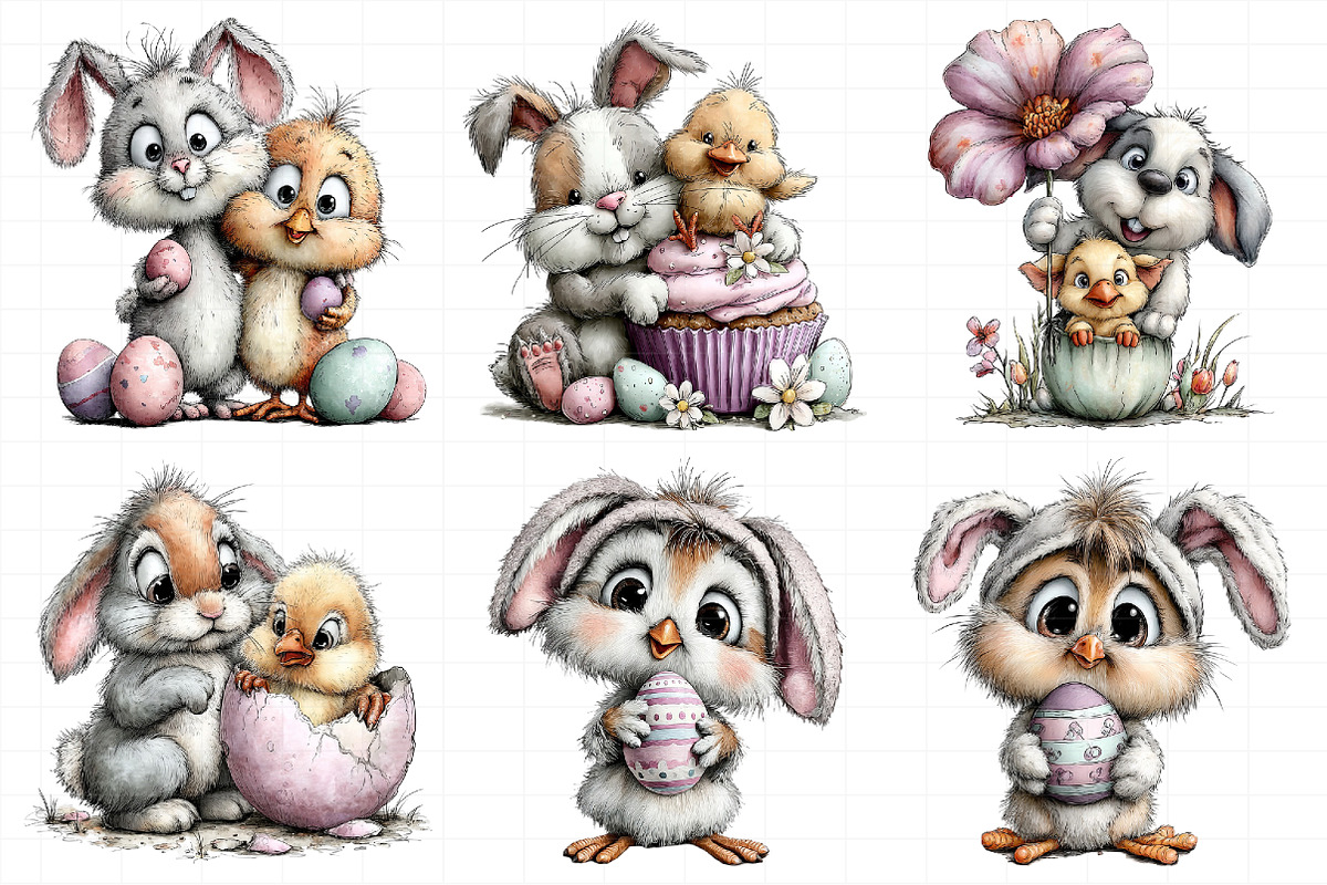 Easter Bunny Chick Clipart, an Illustration by Daily.Designs (Photo 8 of 8)