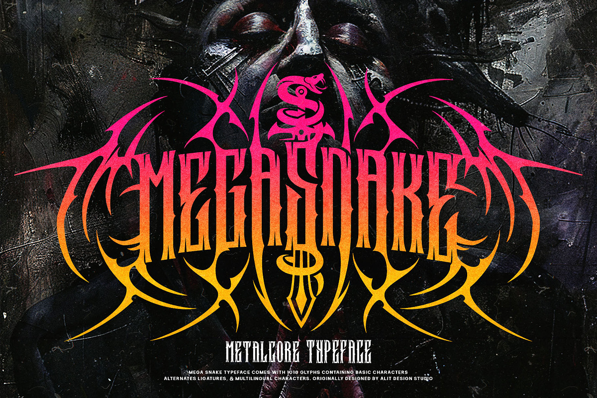 Mega Snake Typeface, a Blackletter Font by alit design (Photo 1 of 20)