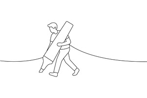 Man walking with large fountain pen, a Person Illustration by GraphiShop