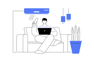 Air conditioning isolated cartoon, a Person Illustration by Visual Generation