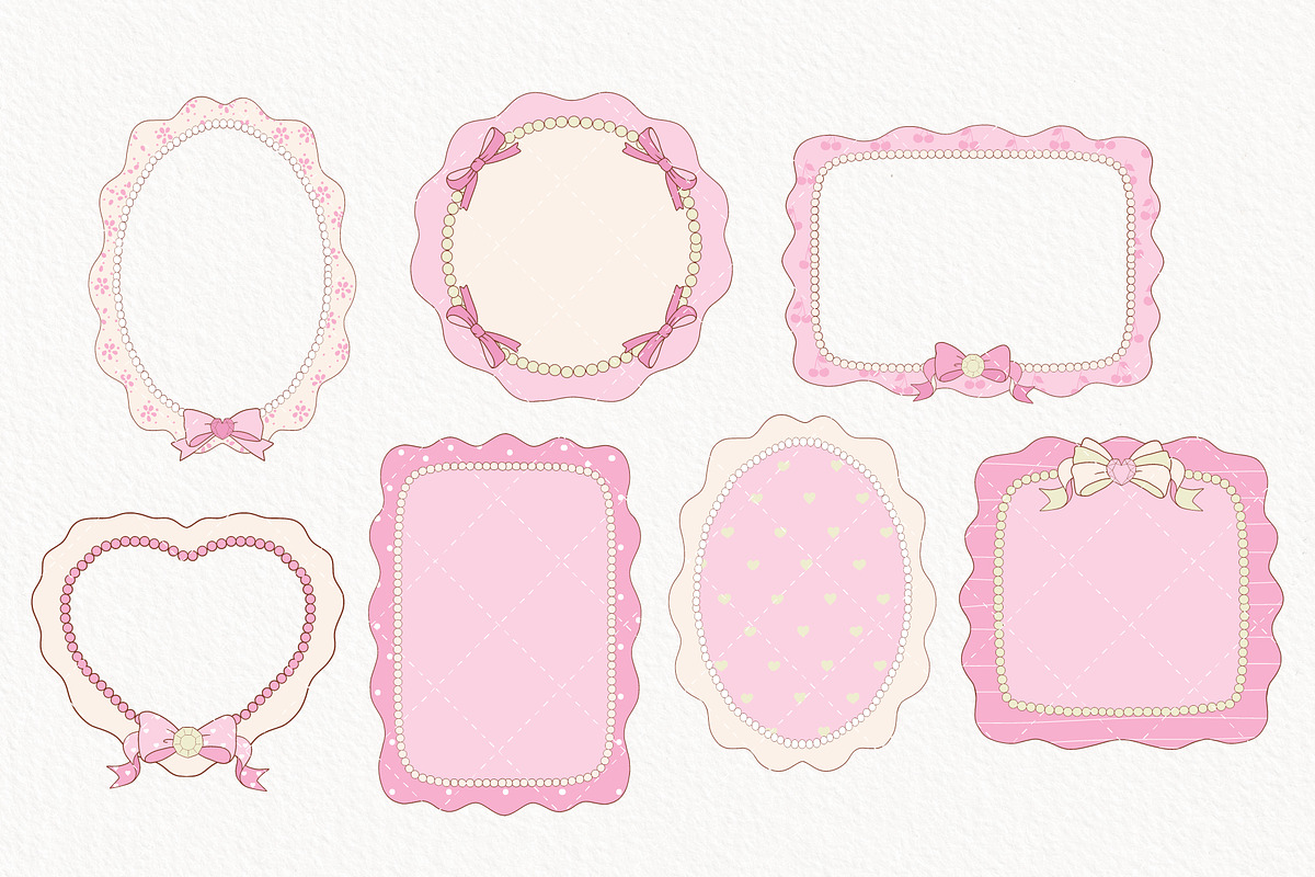 Coquette Frame Clipart, a Decorative Illustration by TitaLivingArt (Photo 3 of 10)