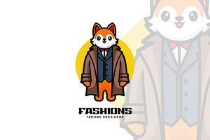Fashion Fox Mascot Cartoon Logo., a Branding & Logo Template by ModalTampang