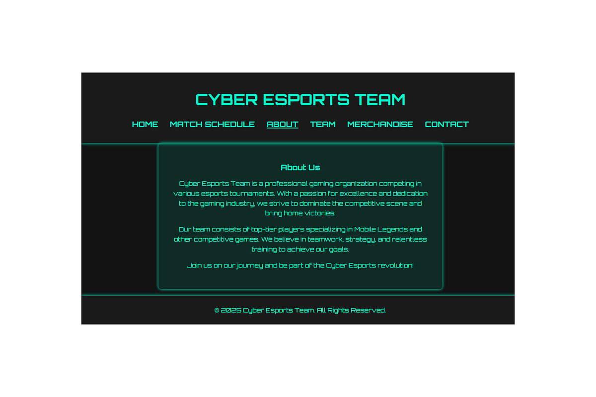 Cyber Esports Team Website, a HTML Template by Al Pavo Studio (Photo 4 of 5)