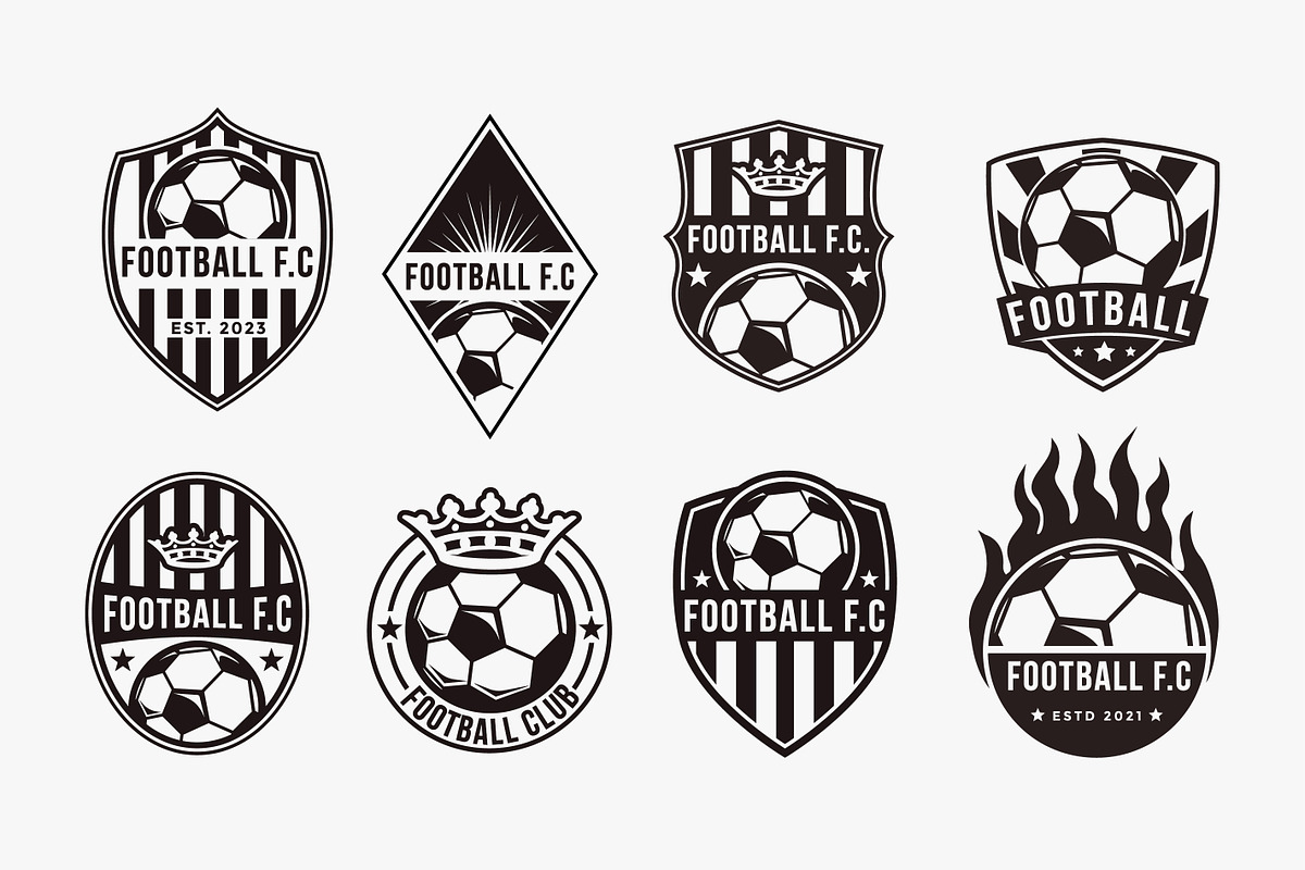 Set of badge emblem Football soccer, a Branding & Logo Template by DOMHOUZE