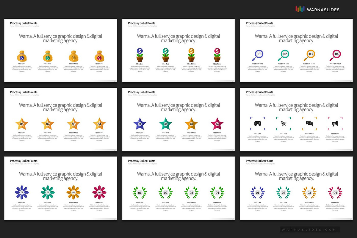 4 Bullet Points PowerPoint Templates, a Presentation Template by Warna Works (Photo 17 of 24)