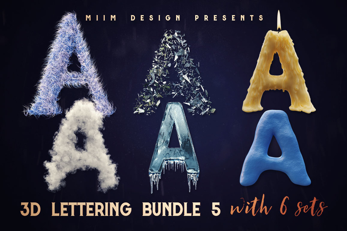 3D Lettering MegaBundle 5, a Graphic by MIIM