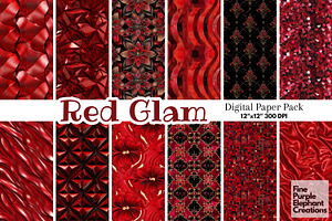 Red Glam Luxury Glitter Art Deco HD