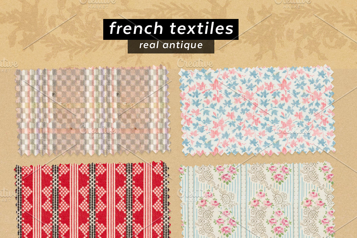 Antique French Textile Patterns, a Pattern Graphic by ISEEYOUPATTERN (Photo 4 of 5)