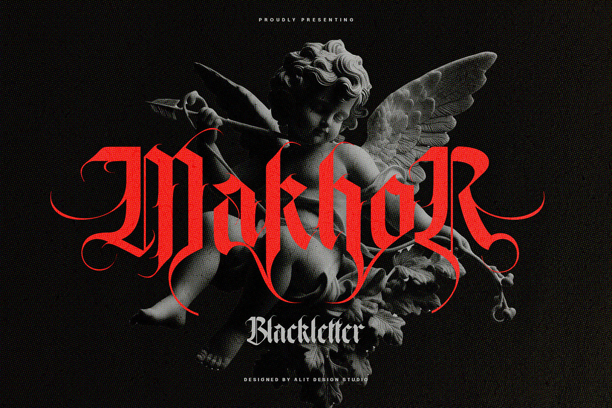 Makhor Metal Blackletter Font, a Blackletter Font by alit design (Photo 1 of 20)
