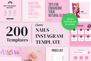 Nails Pink Social Feed Template