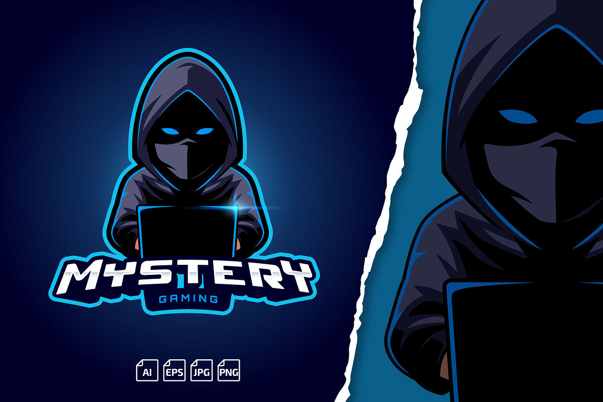 Mysterious Masked Gamer Logo, a Branding & Logo Template by tkzgraphic