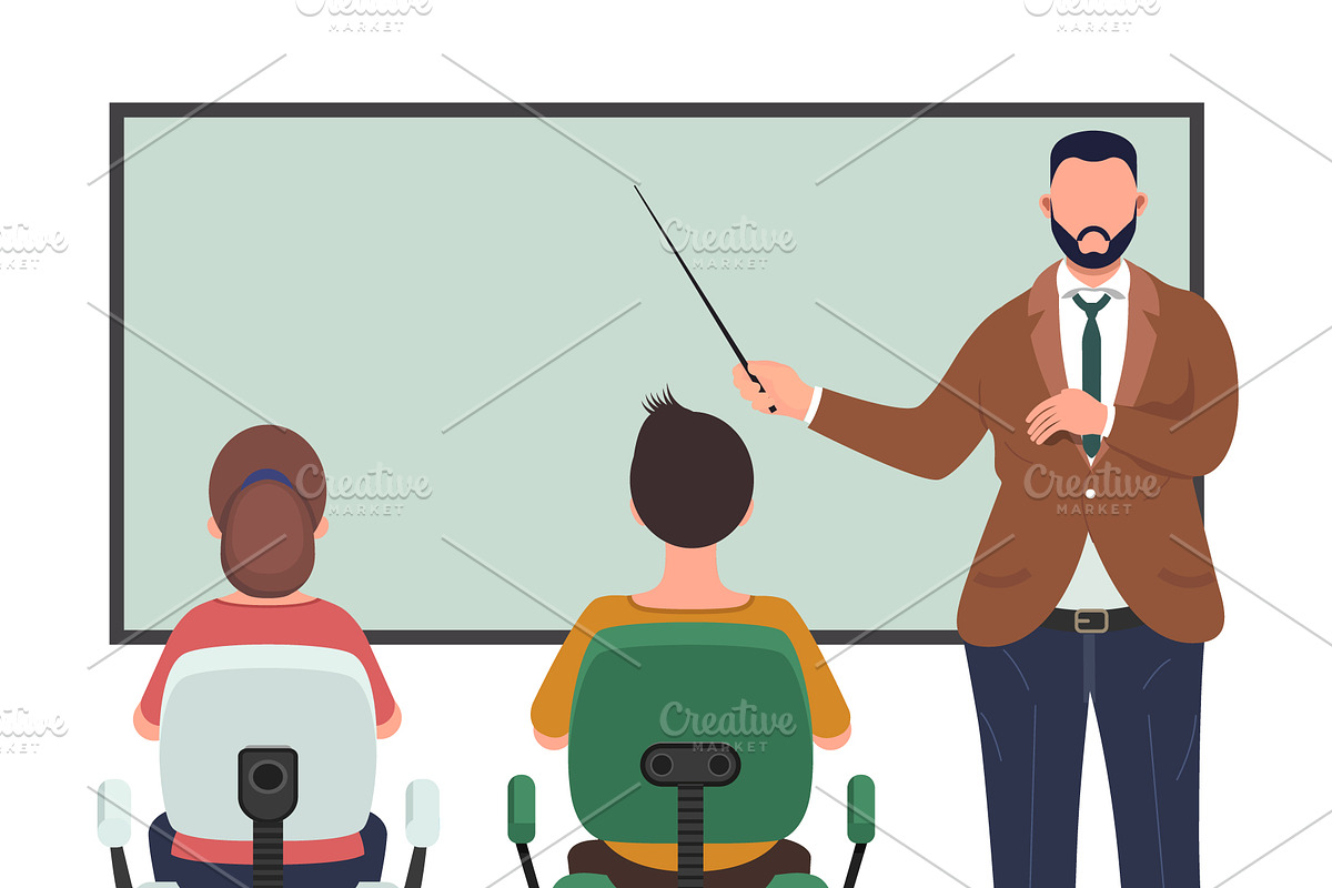 Teacher explaining lesson to student, an Education Illustration by Yayasya (Photo 3 of 3)