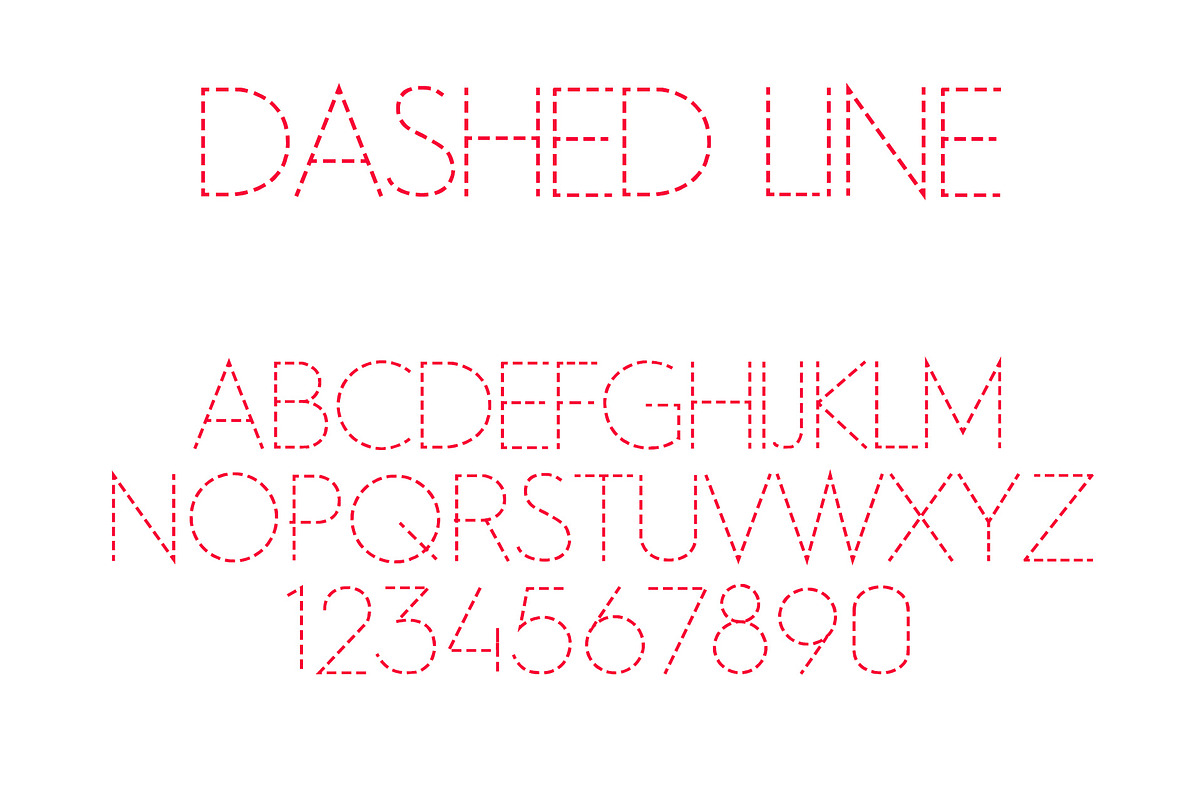 Dashed Line Font, a Font by vladocar (Photo 1 of 4)