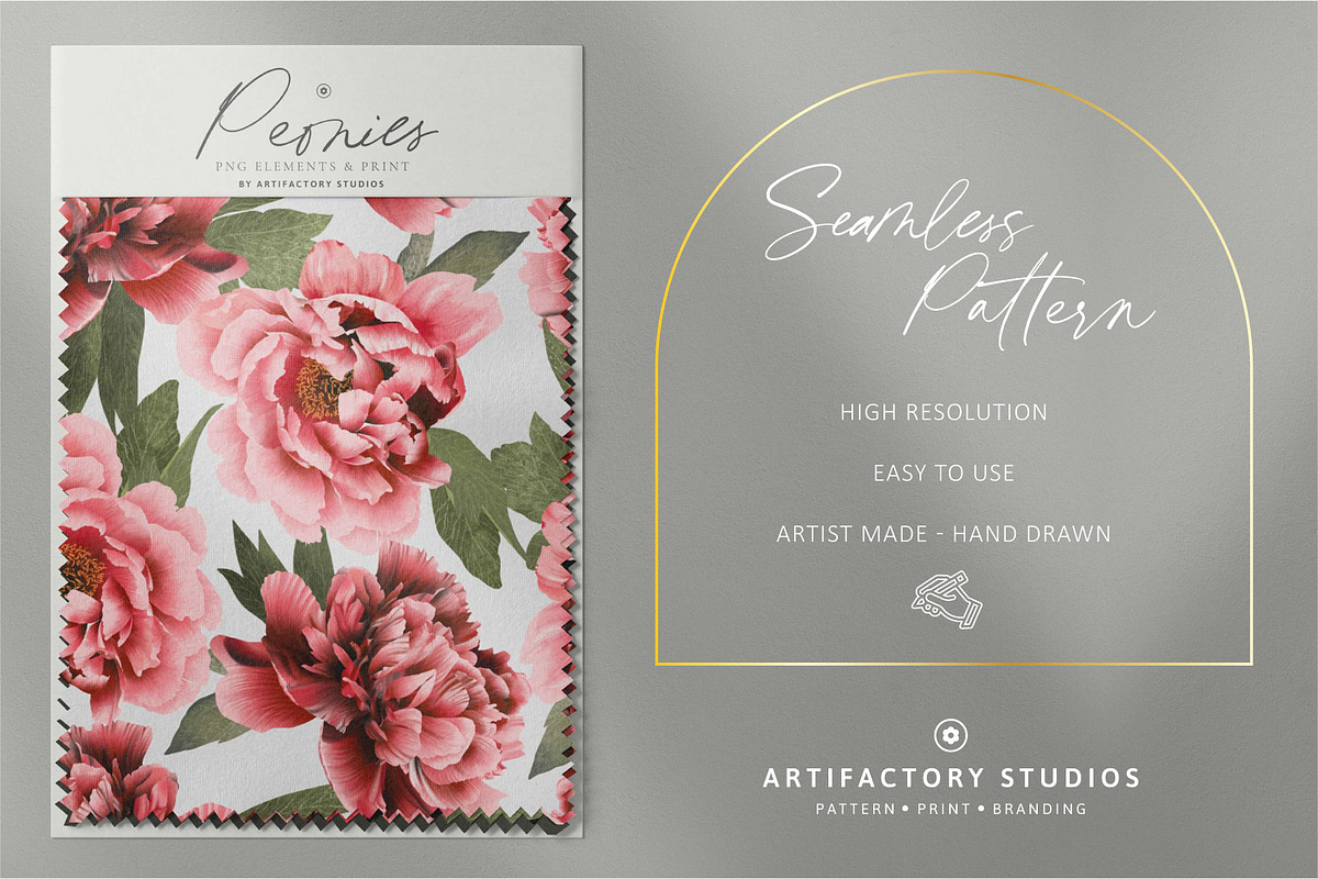 Peonies PNG Elements & Pattern, a Pattern Graphic by Artifactory Studios (Photo 3 of 7)