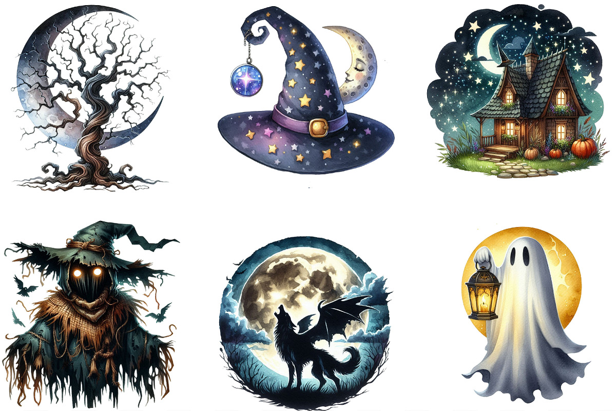 Halloween Night Clipart, an Illustration by Designking (Photo 3 of 4)